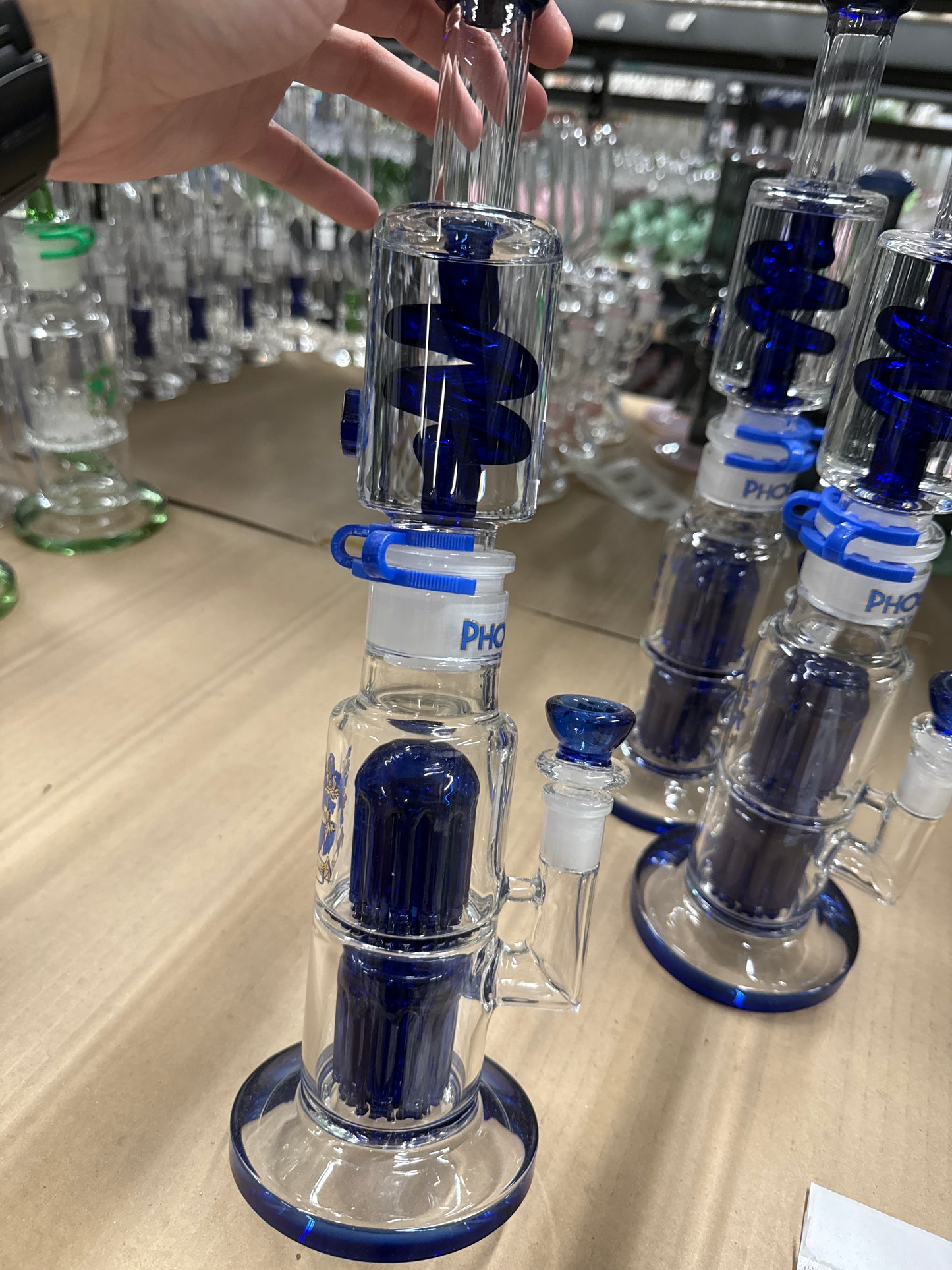 Phoenix 15" Glycerin Coil Rig w/ Double Color Tree Arm Perc