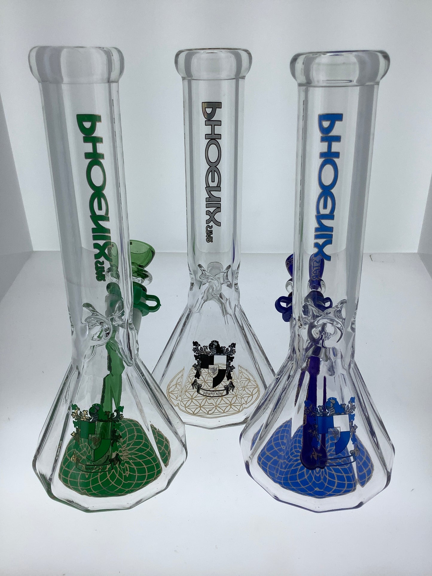 Phoenix 10"Diamond Base Beaker w/ Color