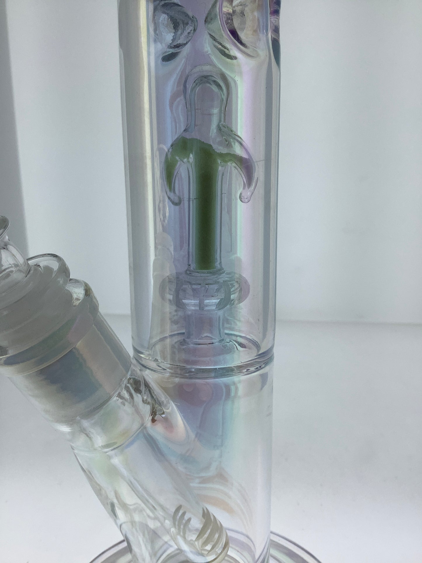 12"Holographic Straight Tube w/ UV Showerhead Perc