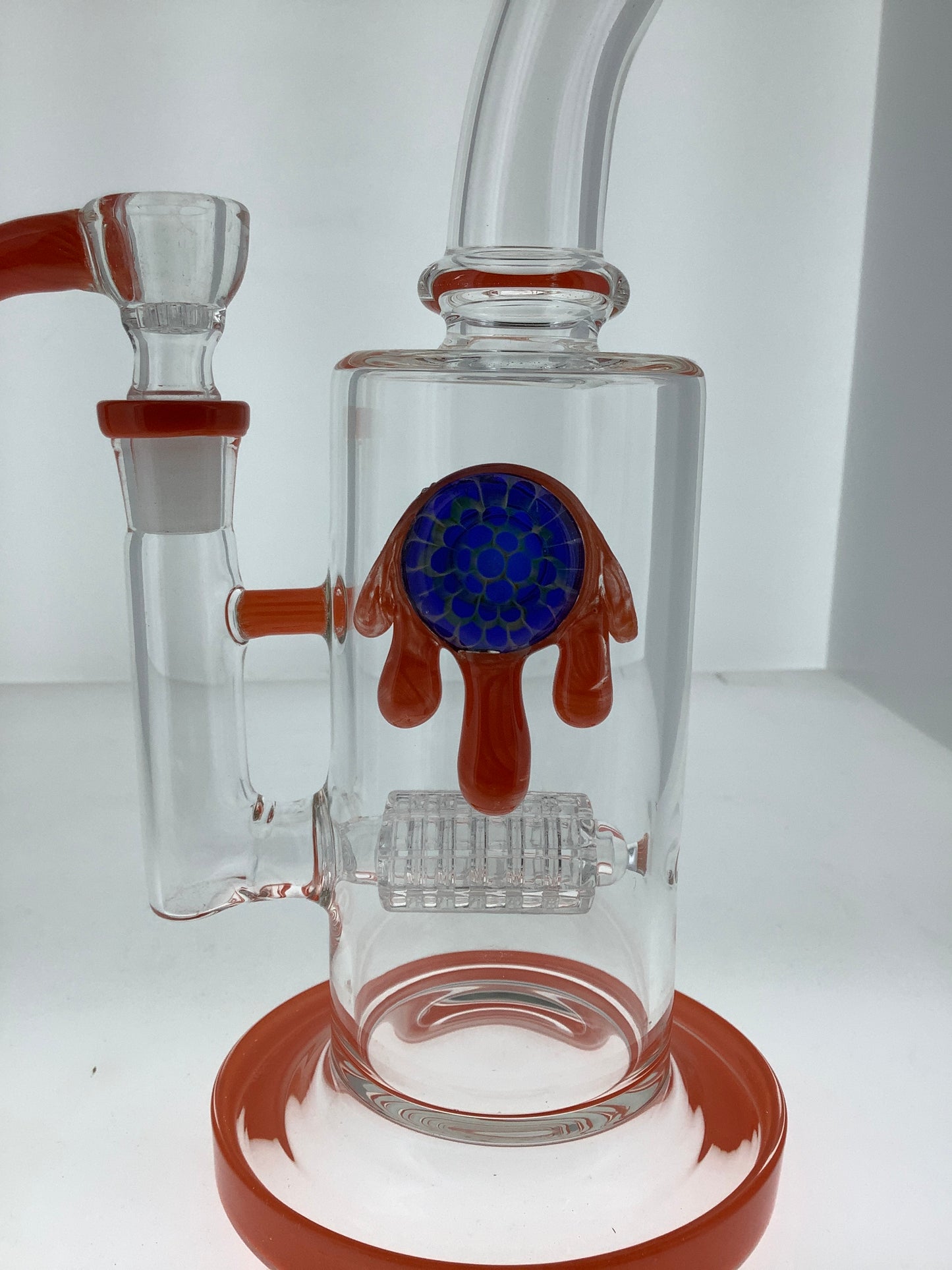 11" Bent Neck Rig w/ Honeycomb Marble & Inline Matrix
