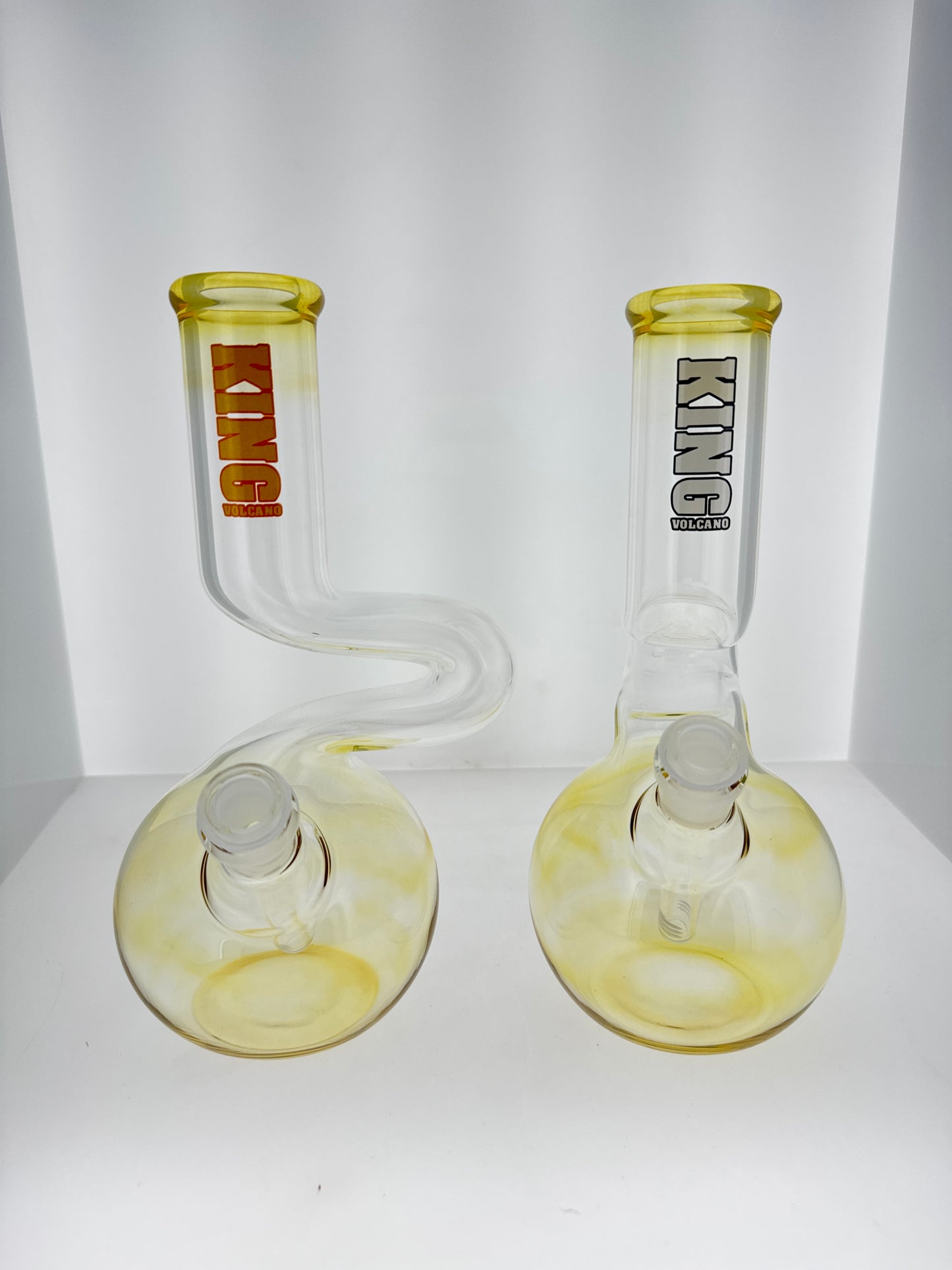 King Volcano Fumed Single Kink Bubble Bottom