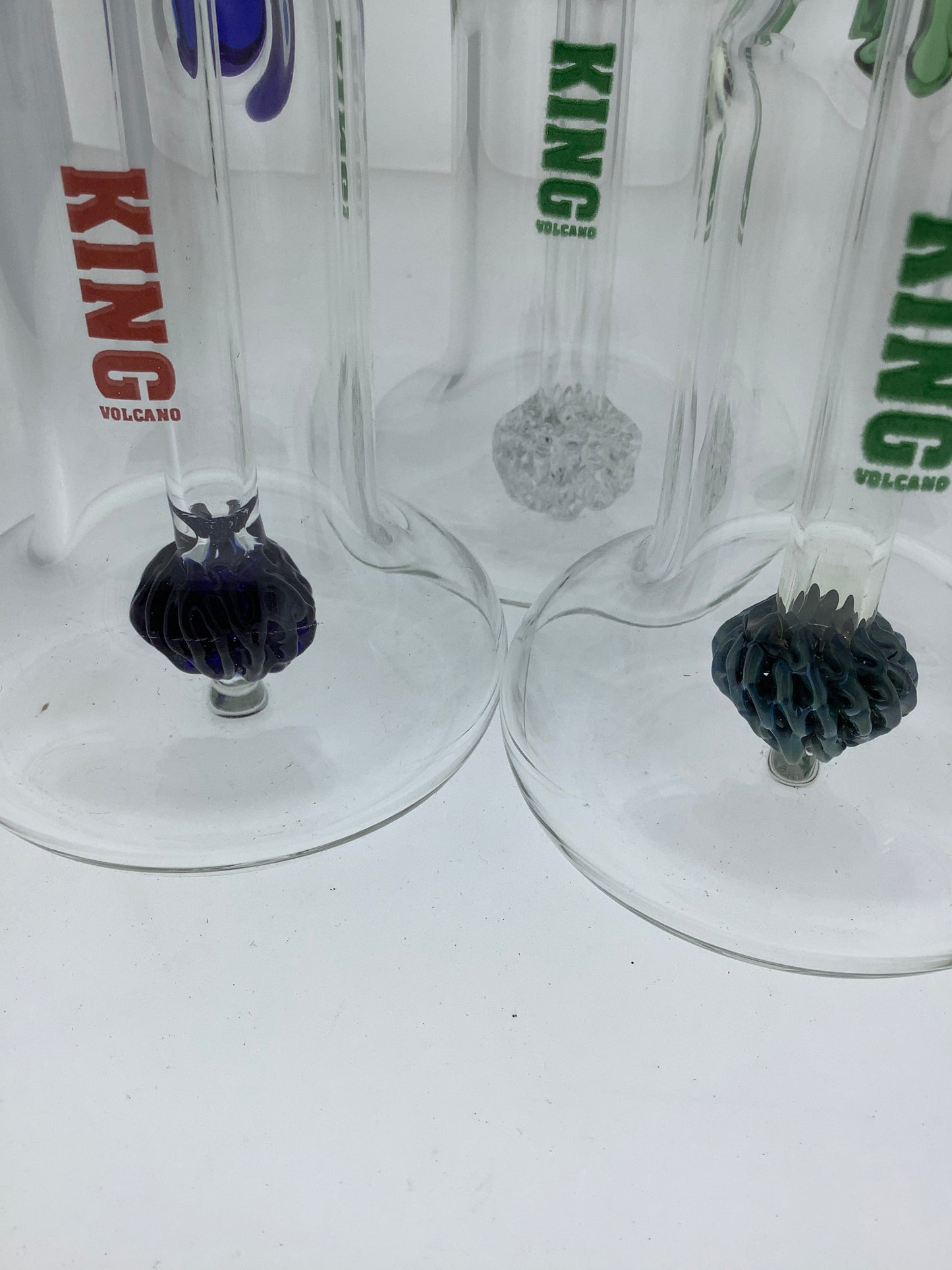 King Volcano Rig with Color Mouthpiece and Brain Looking Perc