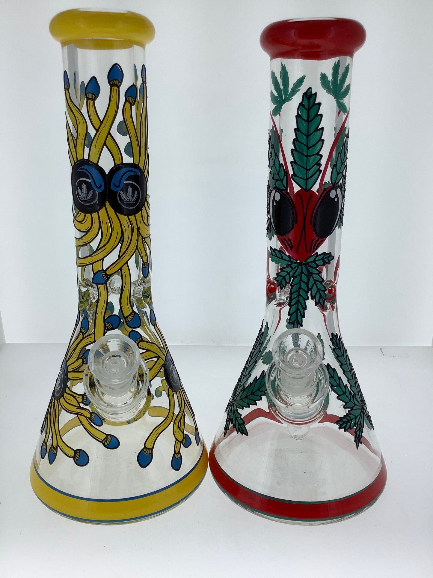 14" Painted Flower Beaker w/ Ice Catch