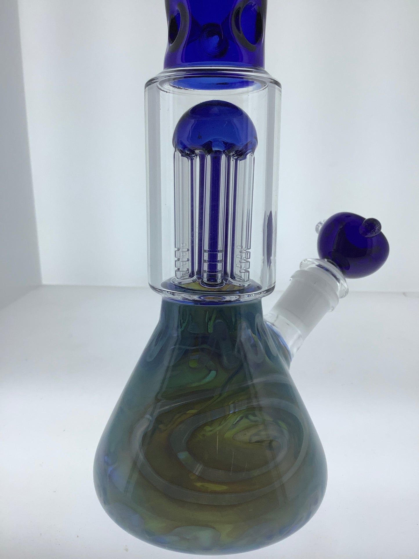 11" Silver Fumed Beaker w/ Tree Arm Perc