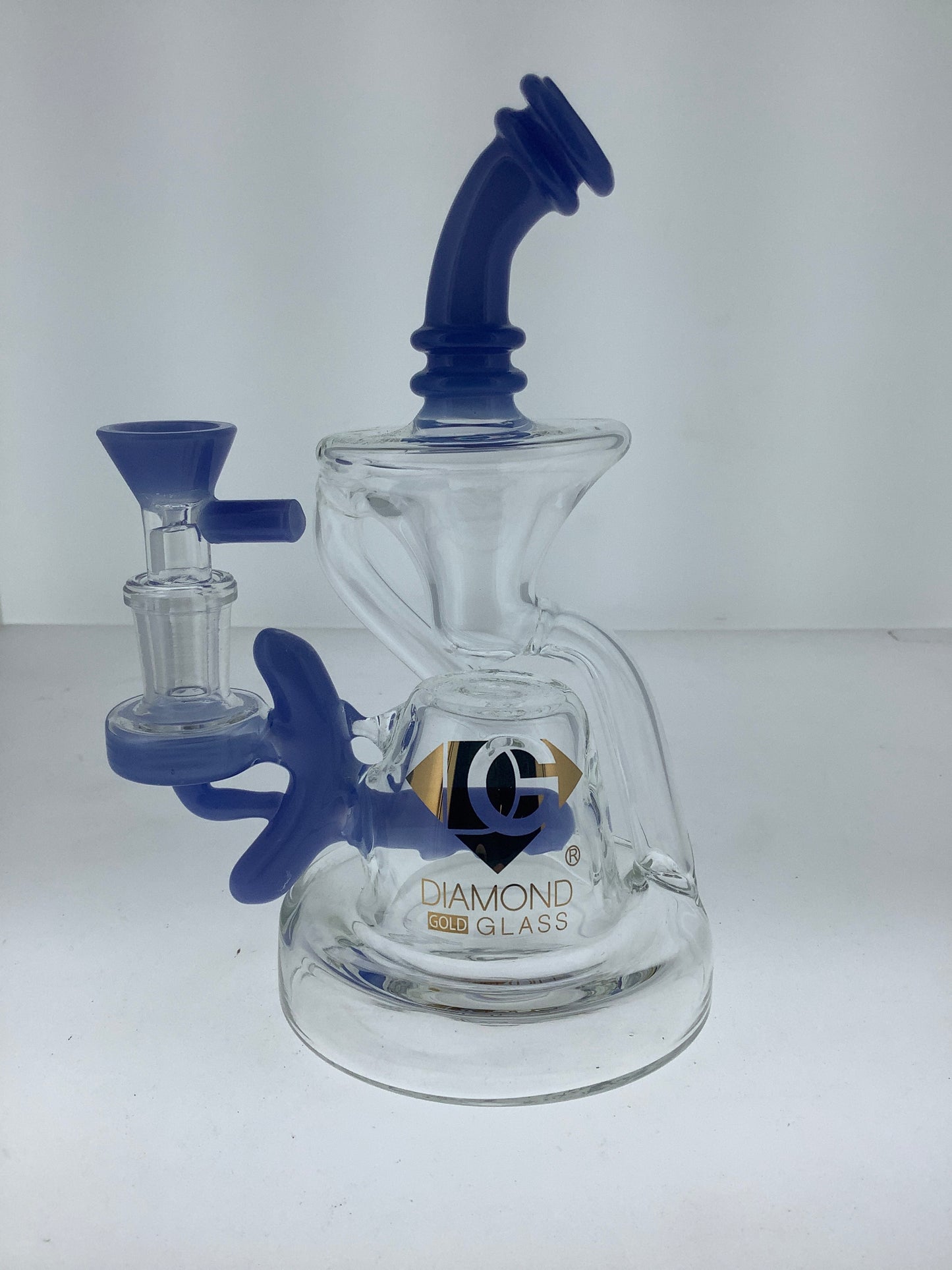 Diamond Glass Rig w/ Color Stem Line Perc