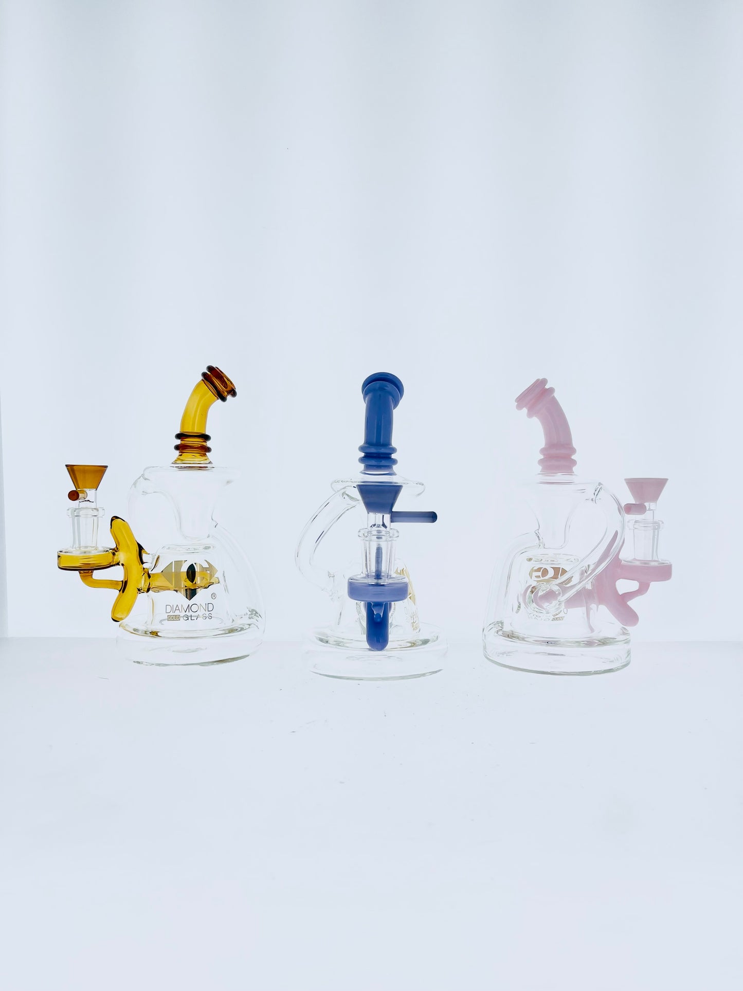 Diamond Glass Rig w/ Color Stem Line Perc