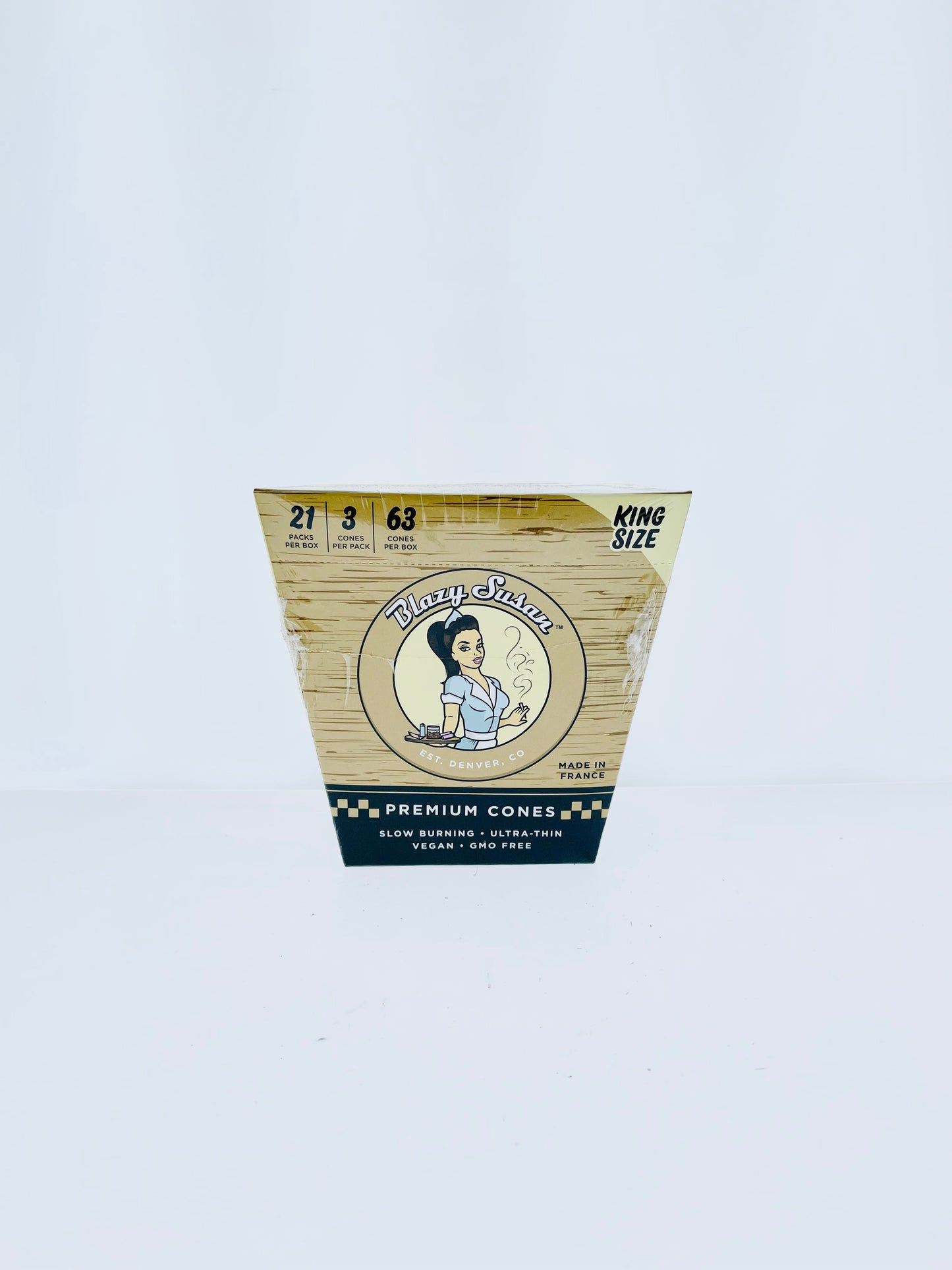 Blazy Susan Unbleached King Size Cones 3pk