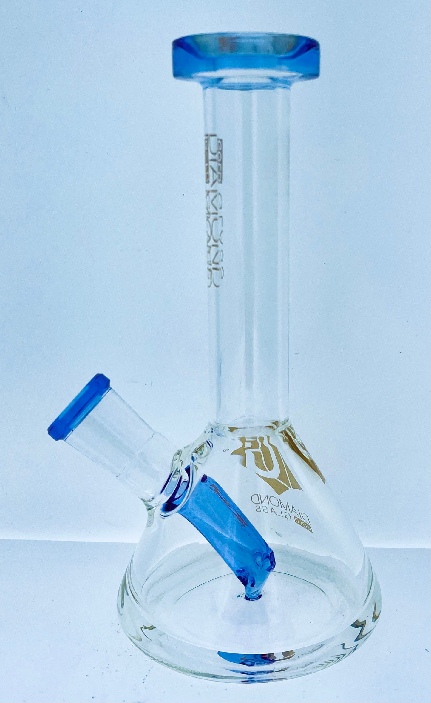 Diamond Glass 6" Beaker w/ Color Accents