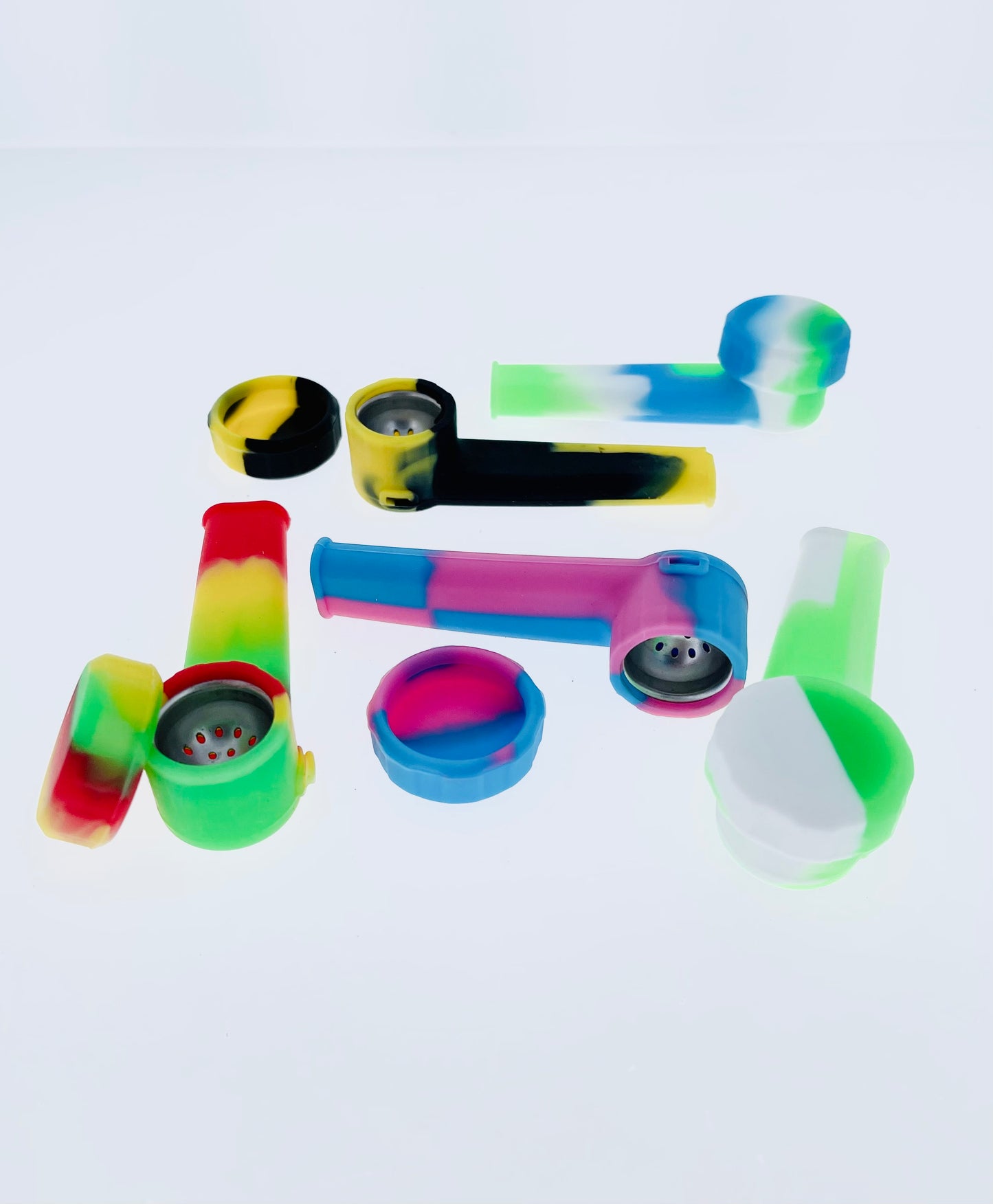 3.5" Silicone Hand Pipe w/ Metal Bowl