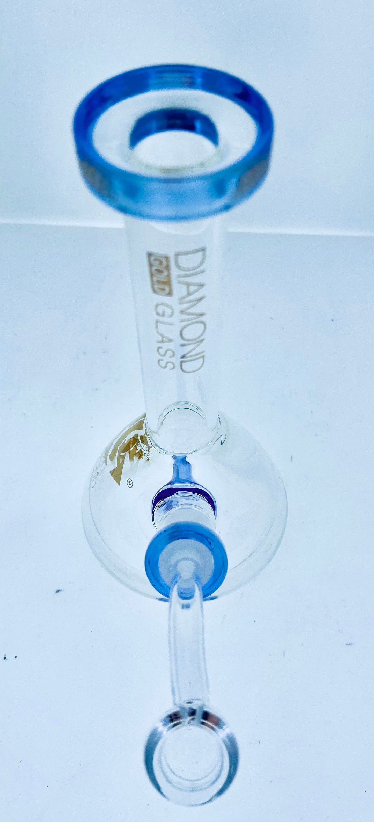 Diamond Glass 6" Beaker w/ Color Accents