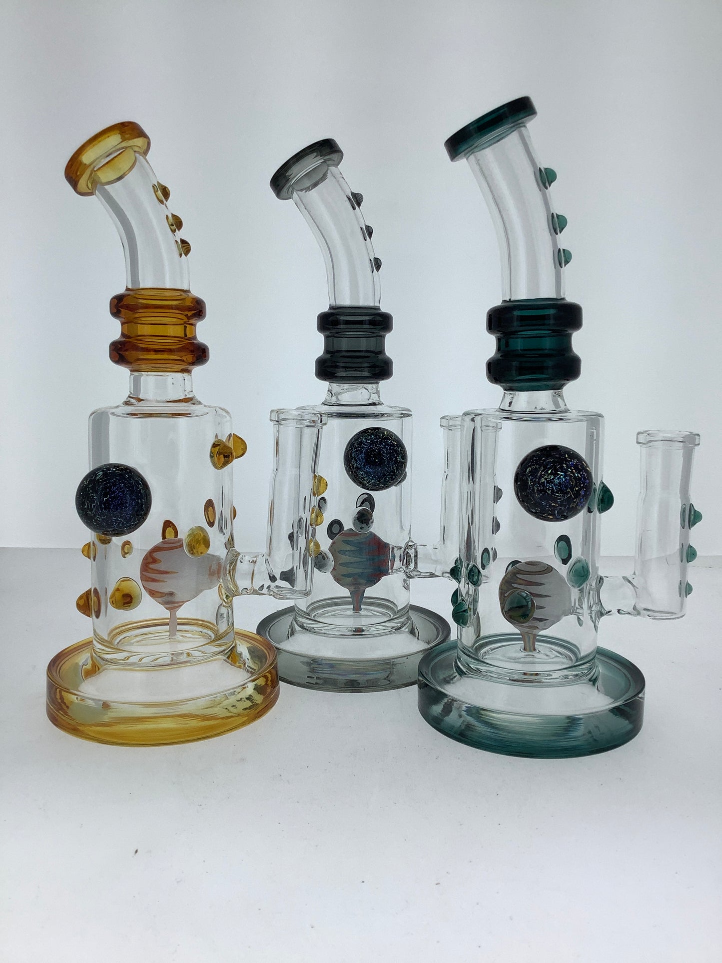 8" Bent Neck Rig w/ Dicro Marble & Wig Wag