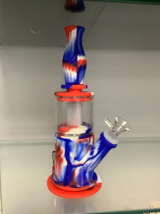Silicone Rig/Nectar Collector w/ Glass Body