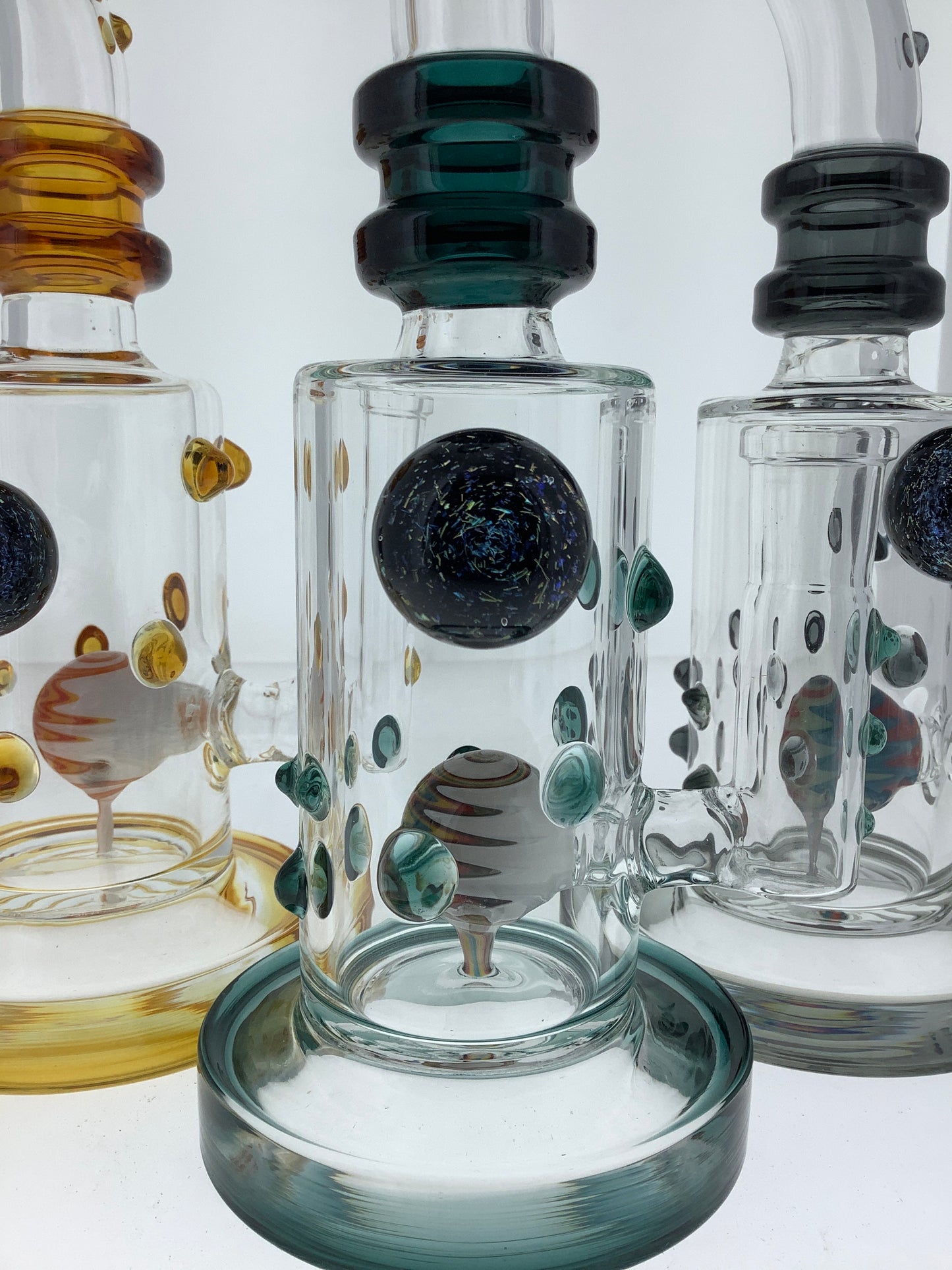 8" Bent Neck Rig w/ Dicro Marble & Wig Wag