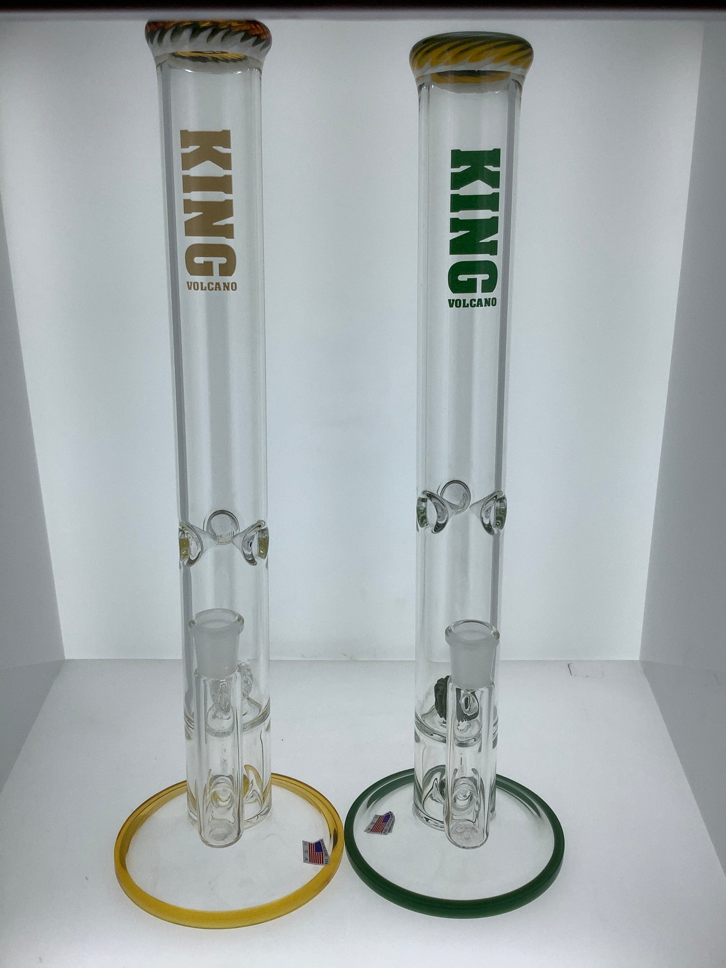 King Volcano 18" Straight Tube w/ Stem line & Rock Candy Perc
