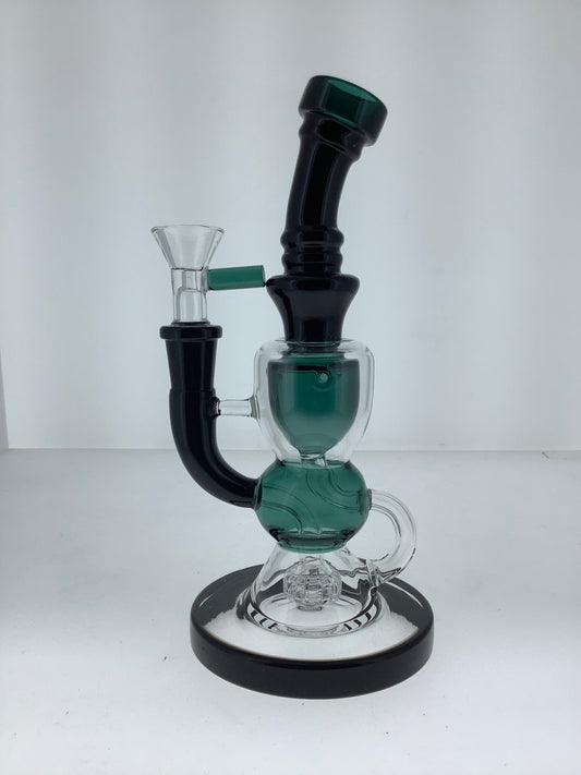 8" Color Recycler Rig w/ Shower Head Perc