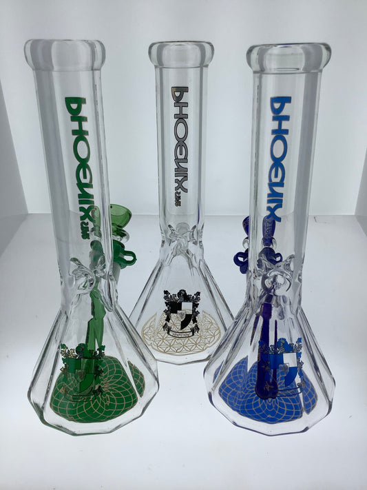 Phoenix 10"Diamond Base Beaker w/ Color