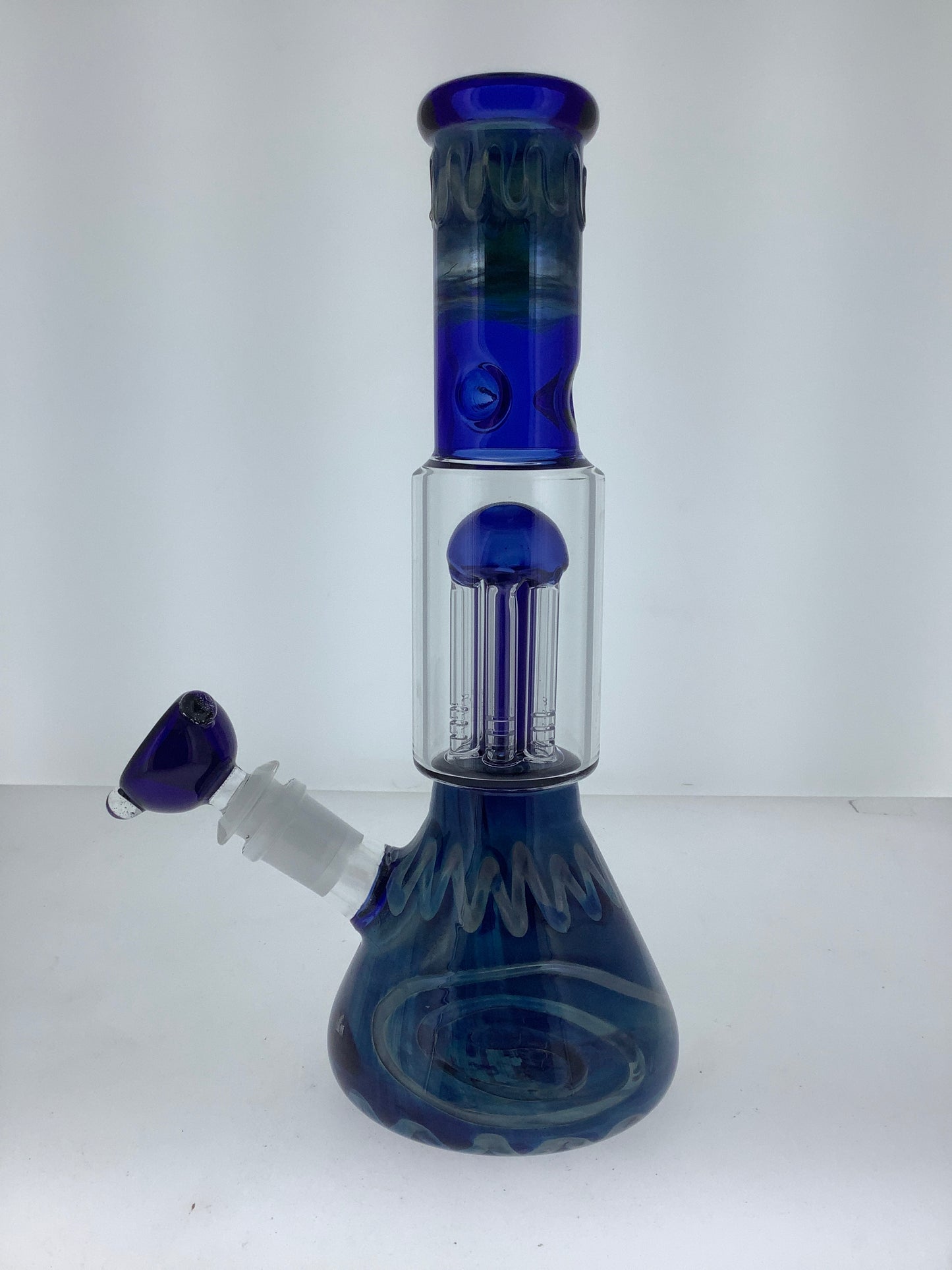 11" Silver Fumed Beaker w/ Tree Arm Perc