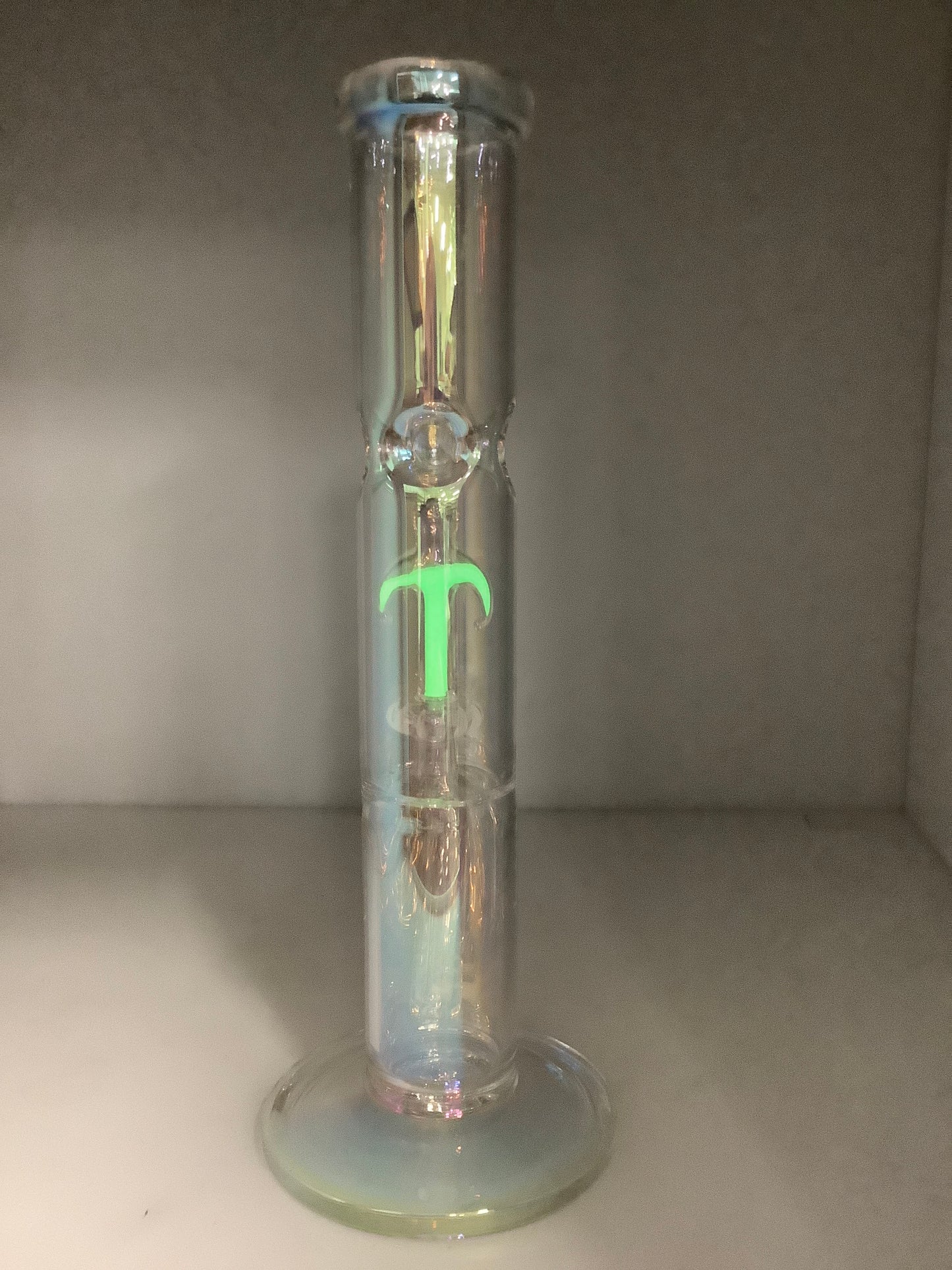 12"Holographic Straight Tube w/ UV Showerhead Perc