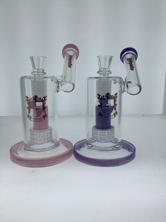 Phoenix 8" Side Neck Bubbler w/ Matrix Perc & Color Accents