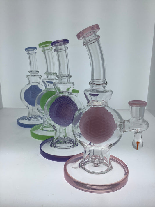 8" Rig w/ Color Suspended Ball & Showerhead Perc