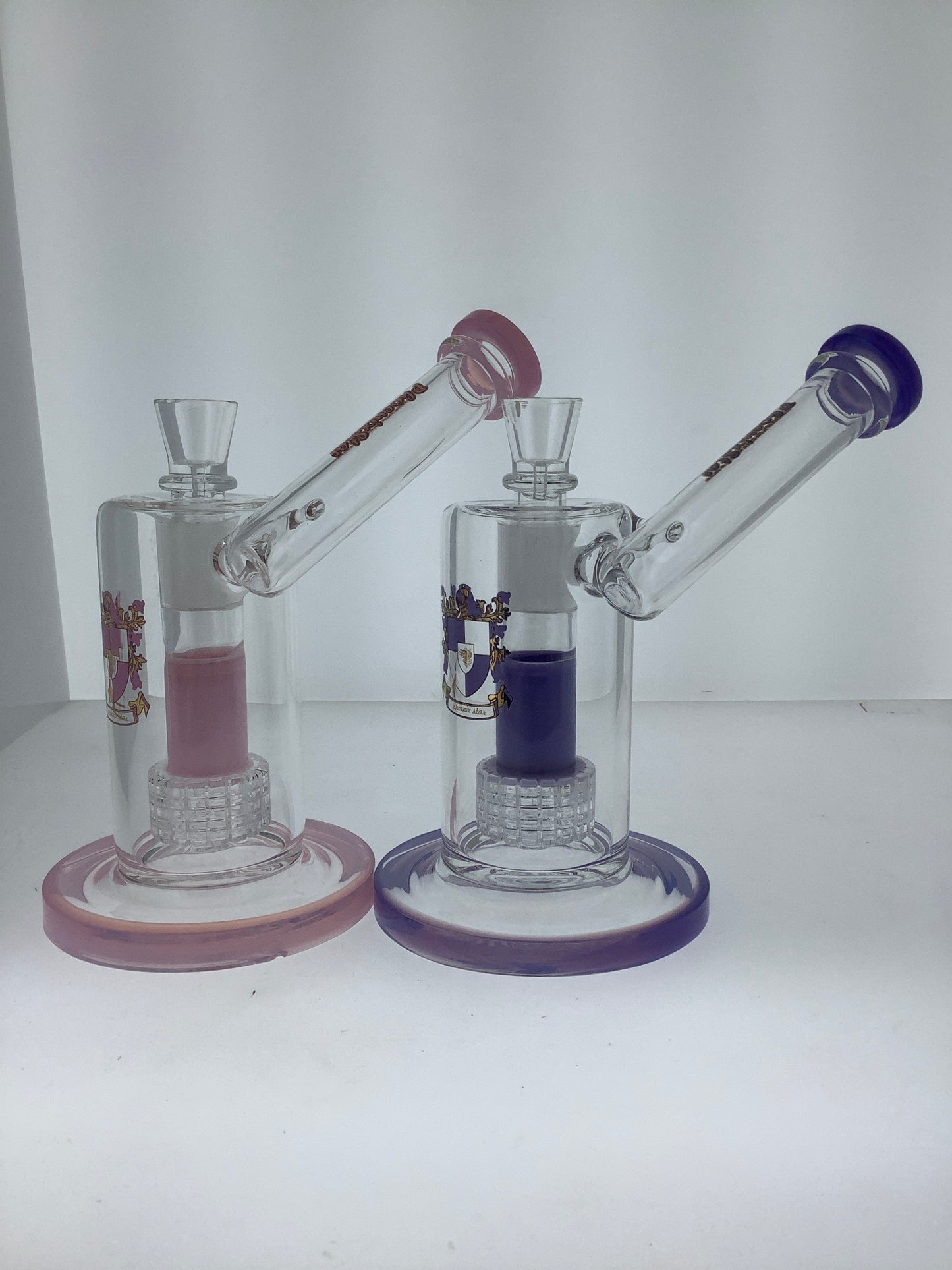 Phoenix 8" Side Neck Bubbler w/ Matrix Perc & Color Accents