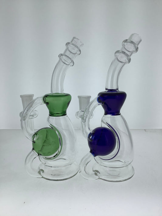 9" Color Ball Bent Neck Recycler