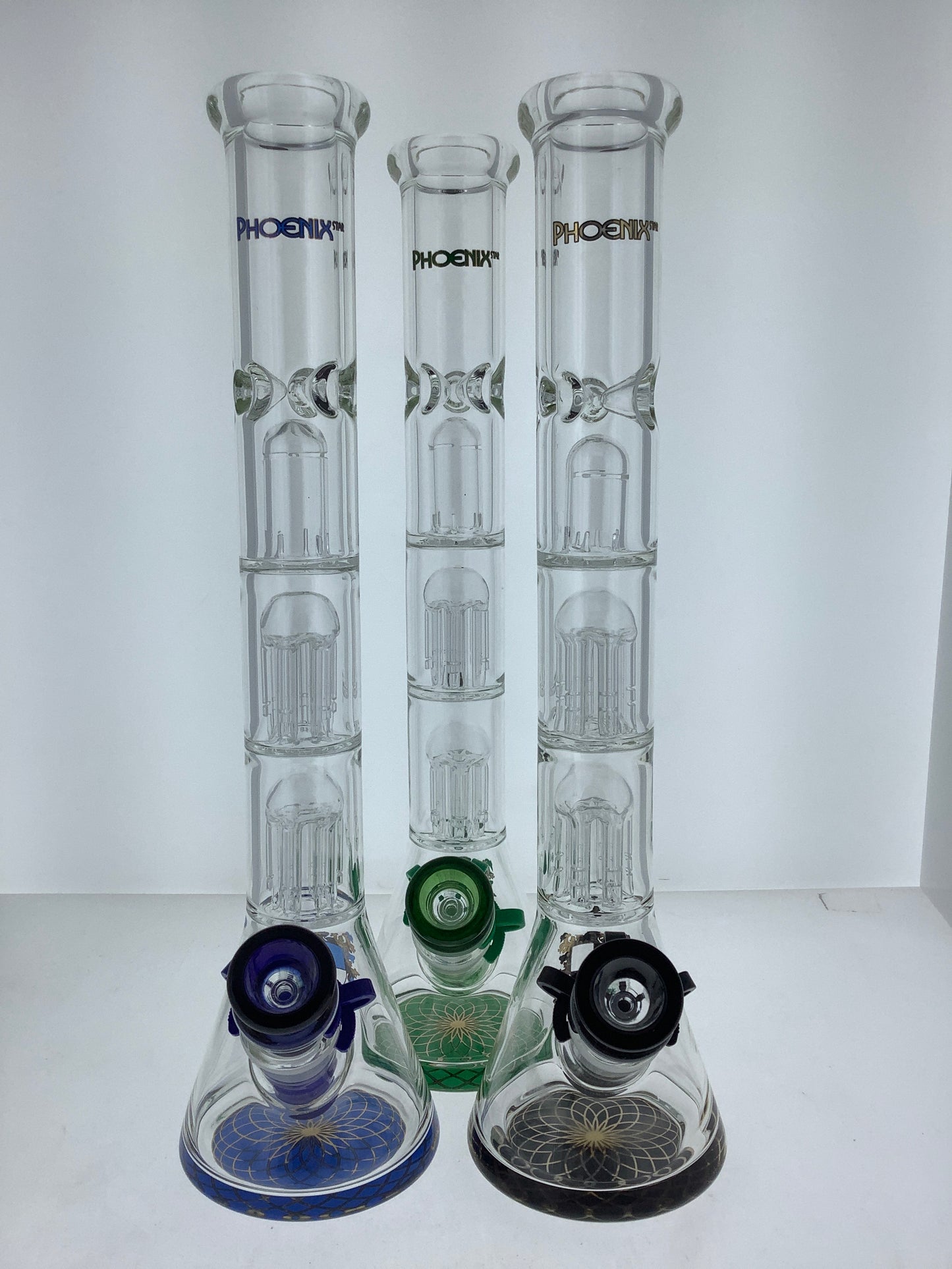Phoenix 13" Beaker w/ Tree Arm Perc & Splash Guard