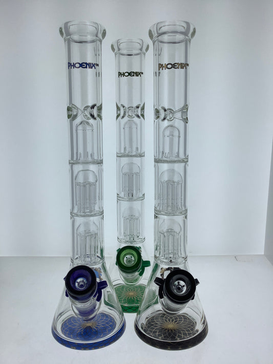 Phoenix 13" Beaker w/ Tree Arm Perc & Splash Guard