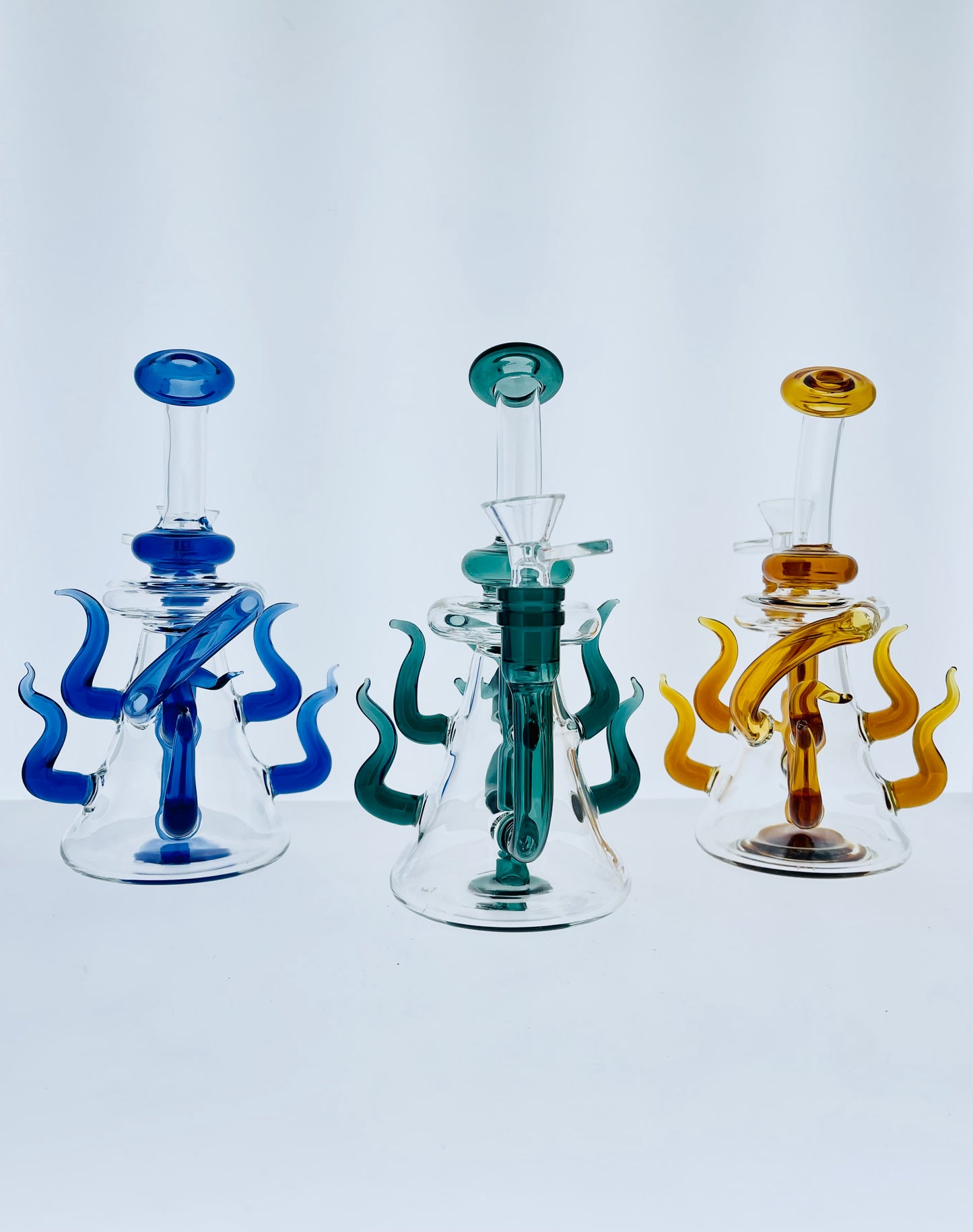 8" Bent Neck Rig w/ Color Horns