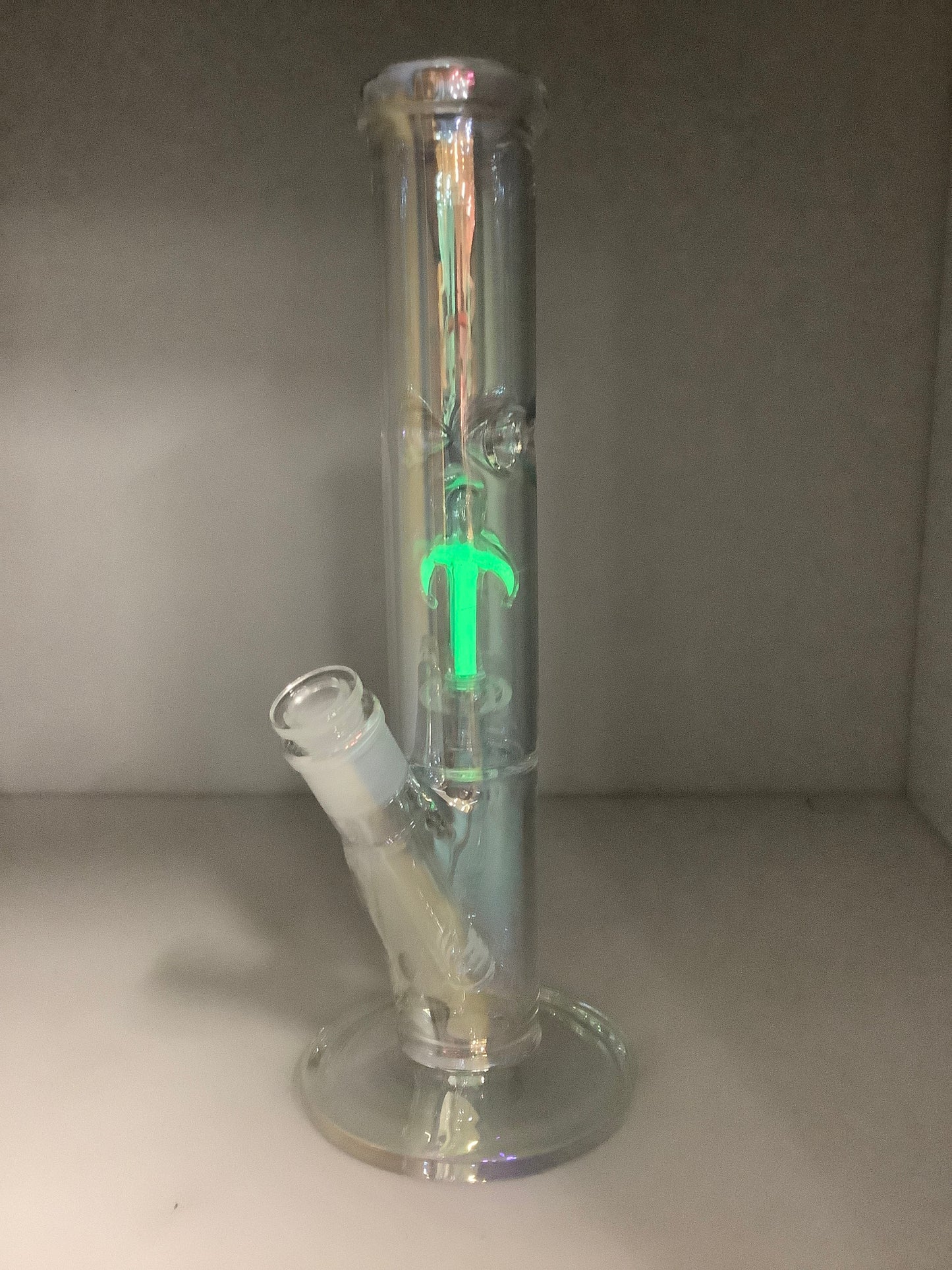 12"Holographic Straight Tube w/ UV Showerhead Perc