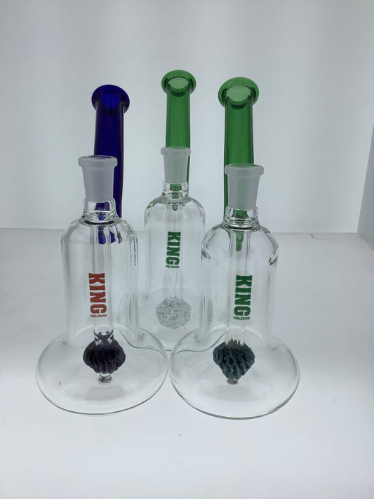 King Volcano Rig with Color Mouthpiece and Brain Looking Perc