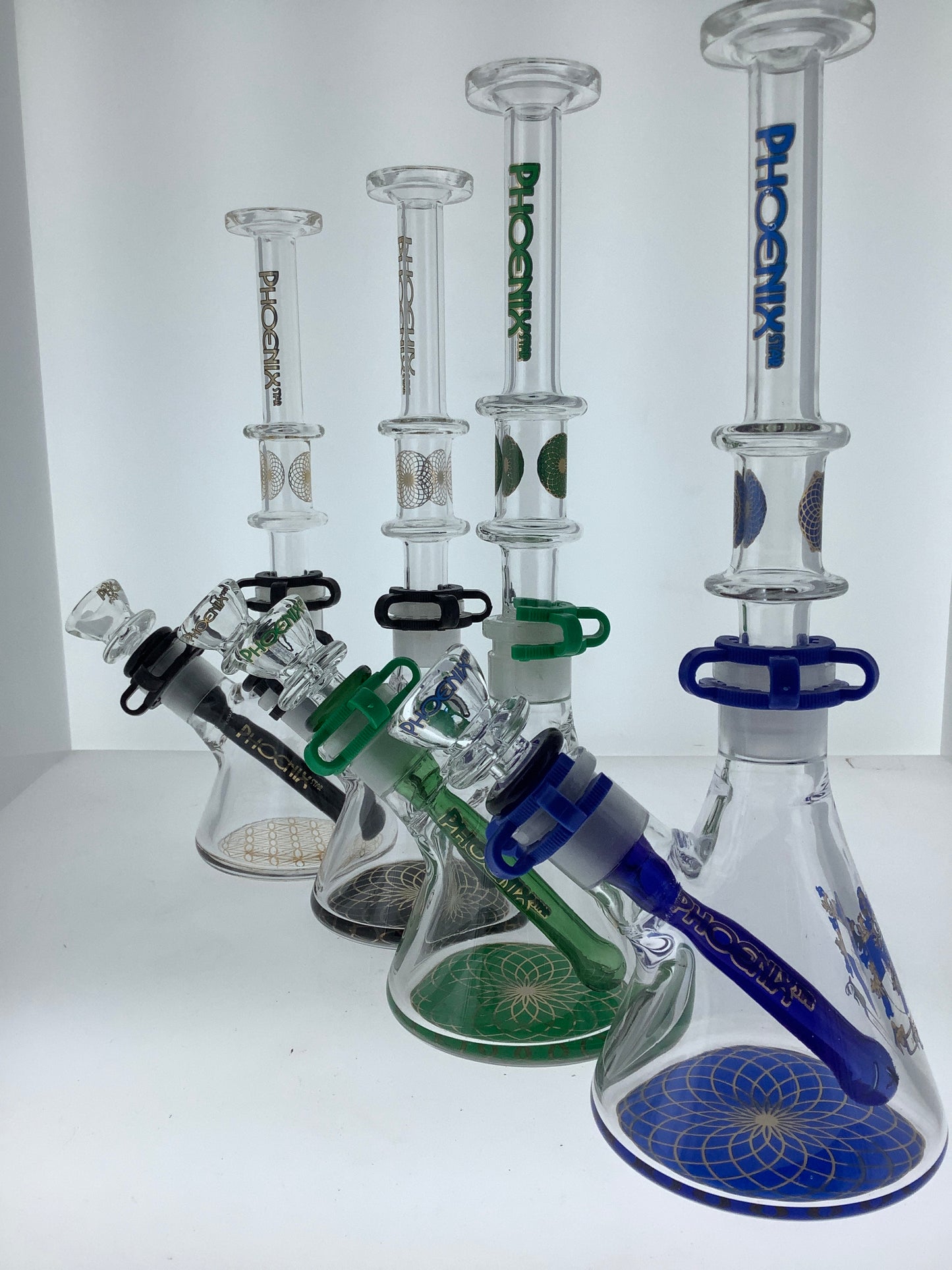 10" Phoenix Beaker w/ Skinny Neck & Color