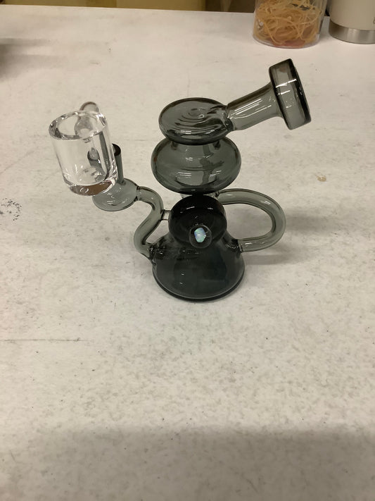 5" Full Color Mini Recycler Rig w/ Opal Marble