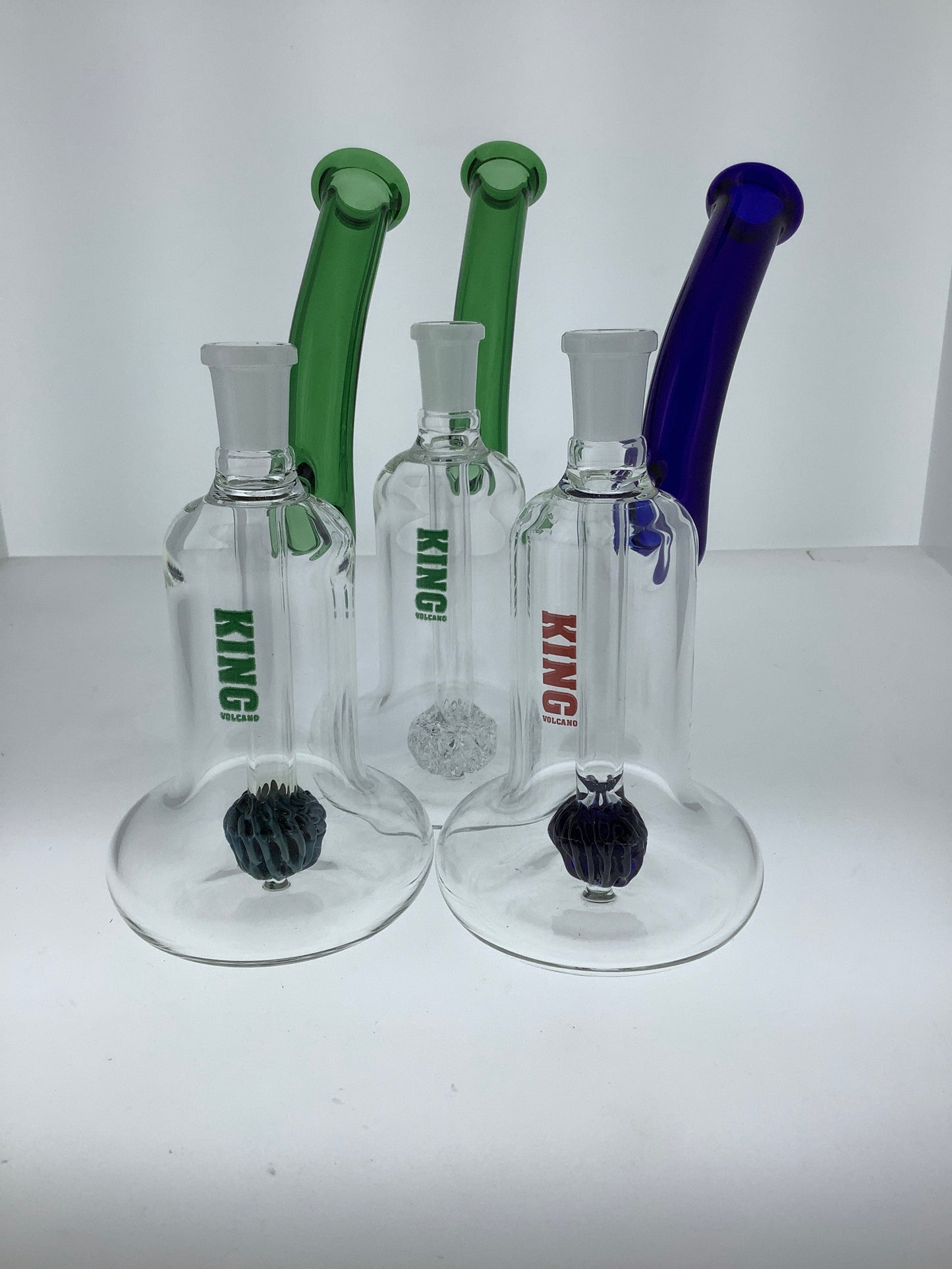 King Volcano Rig with Color Mouthpiece and Brain Looking Perc
