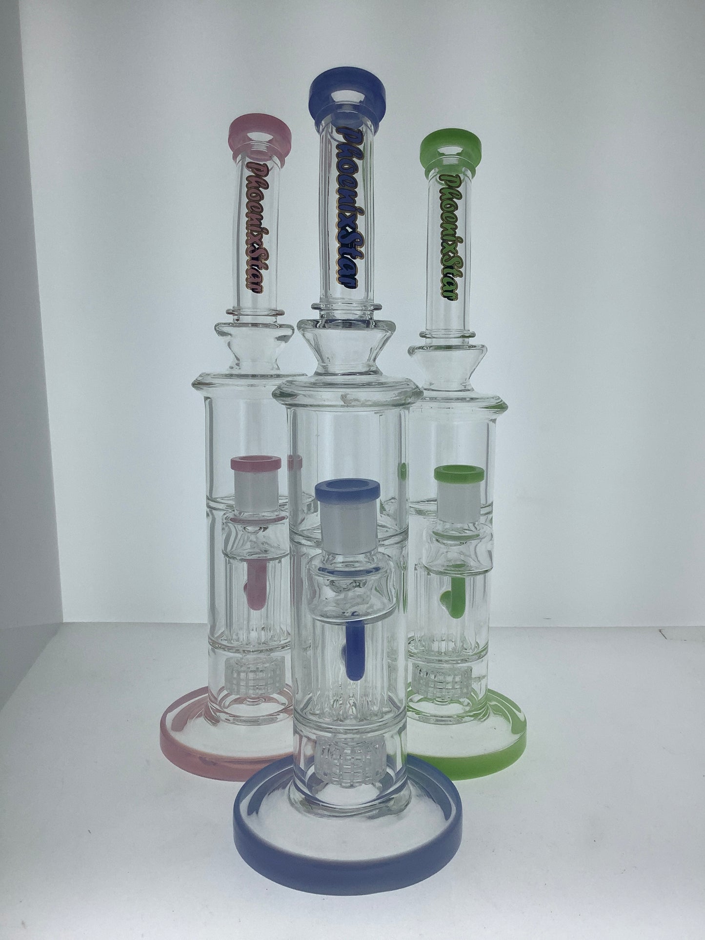 Phoenix 12" Color Rig w/ Showerhead & Tree Arm Perc
