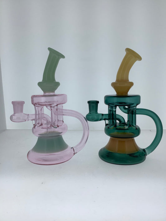 8" Color Recycler Rig w/ Showerhead Perc