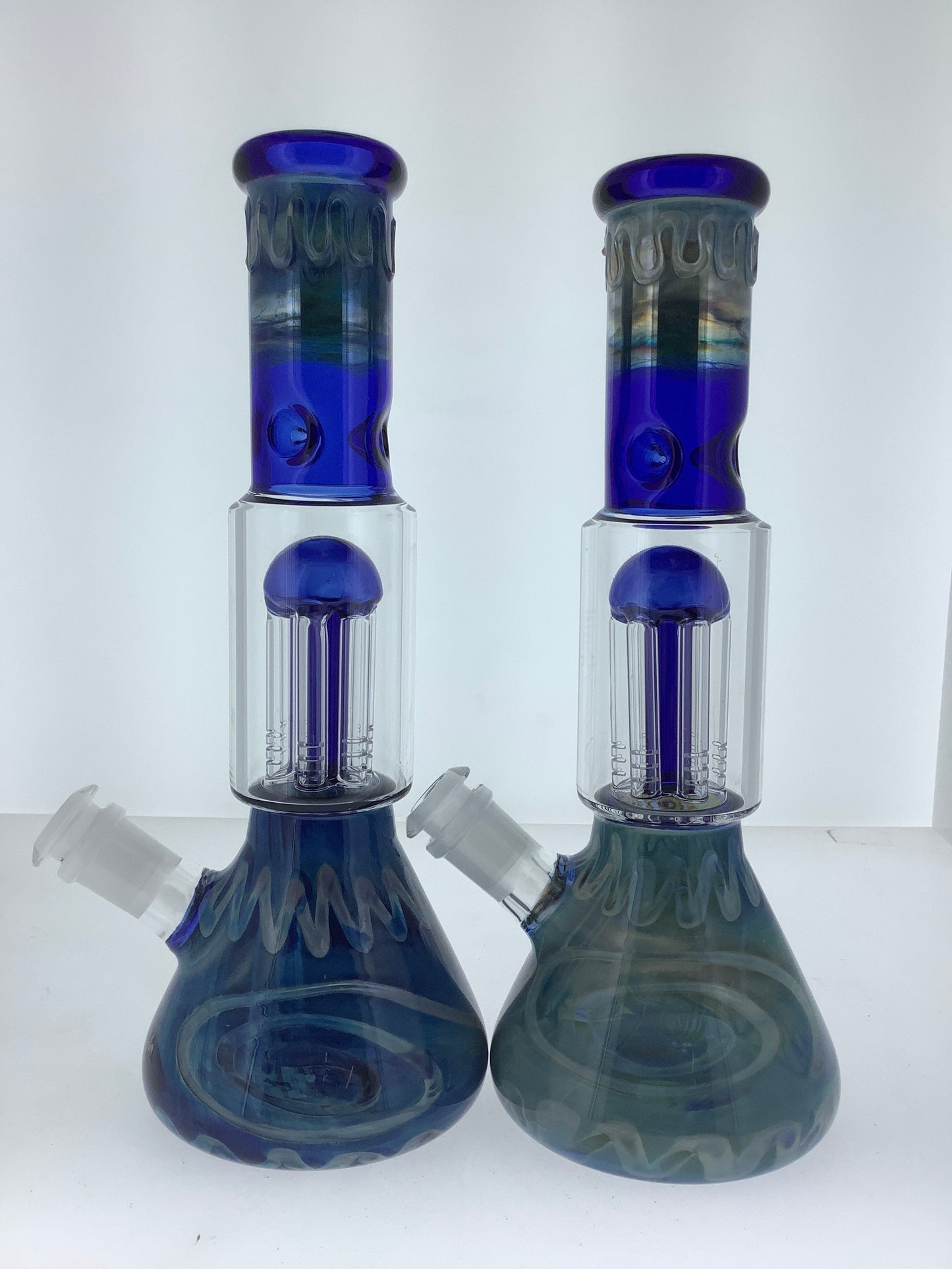 11" Silver Fumed Beaker w/ Tree Arm Perc