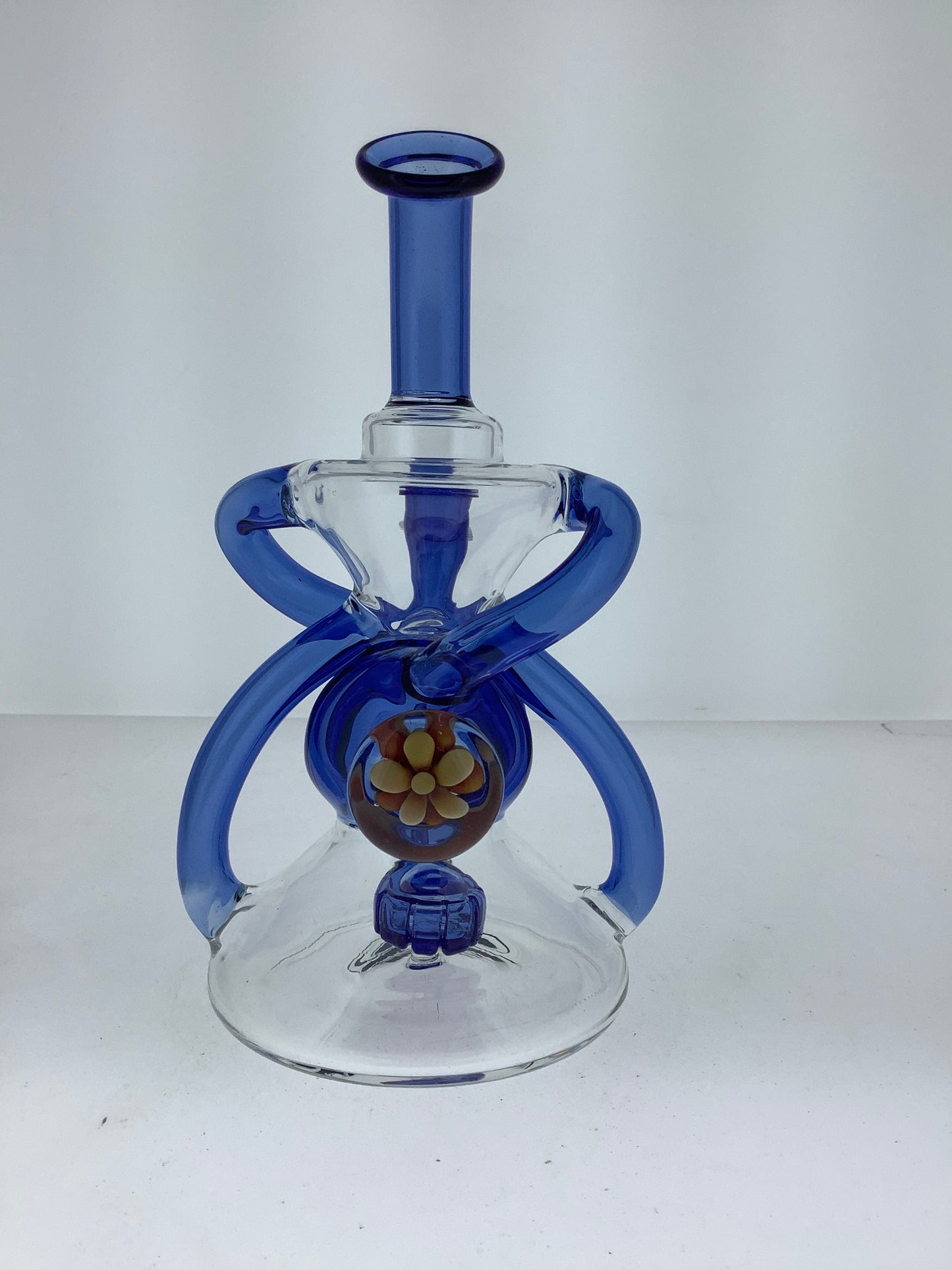 8" Color Recycler w/ Showerhead Perc & Flower Marble