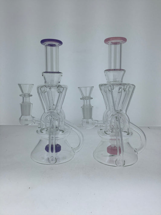 8" Double Uptake Recycler w/ Showerhead Perc & Pass Through
