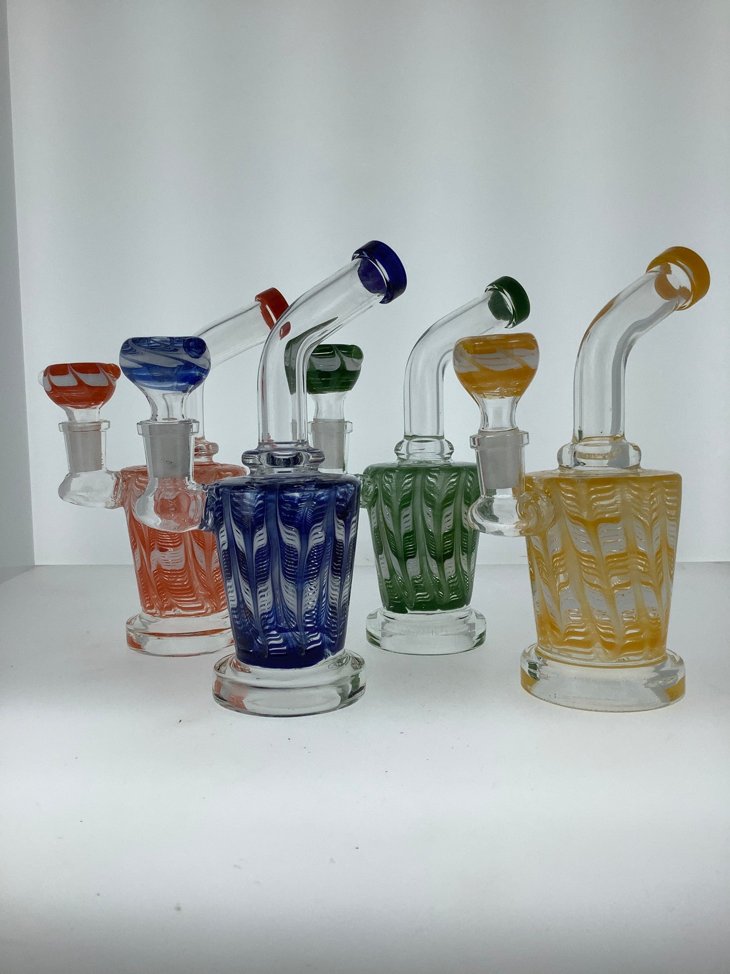 Bent Neck Color Swirl Rig 7"