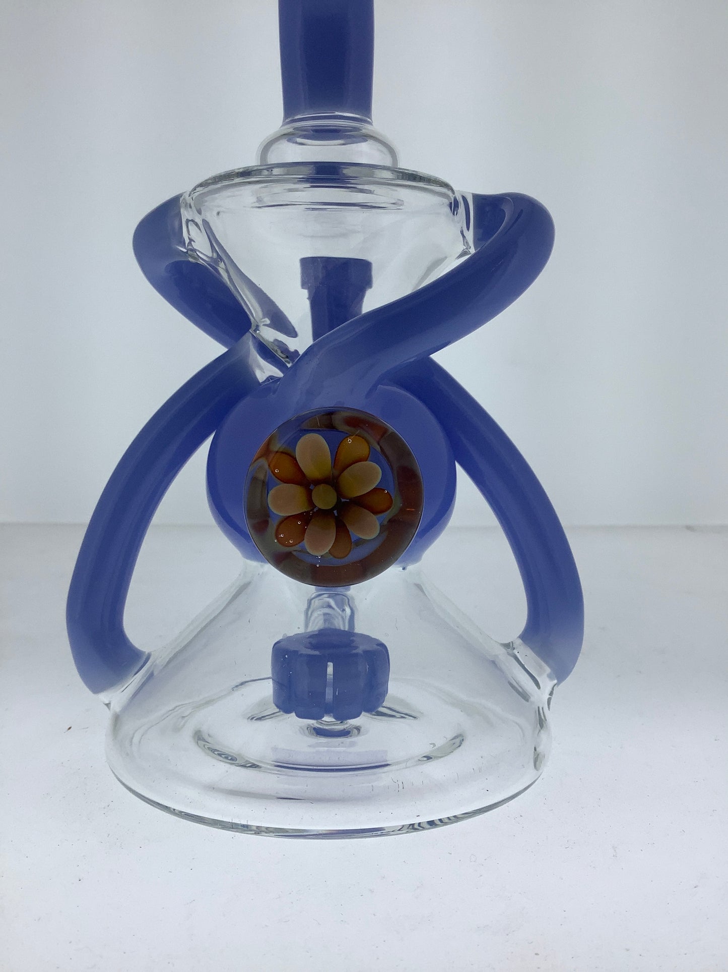8" Color Recycler w/ Showerhead Perc & Flower Marble