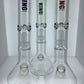 King Volcano 15" Beaker w/ Double Showerhead & Color Lip