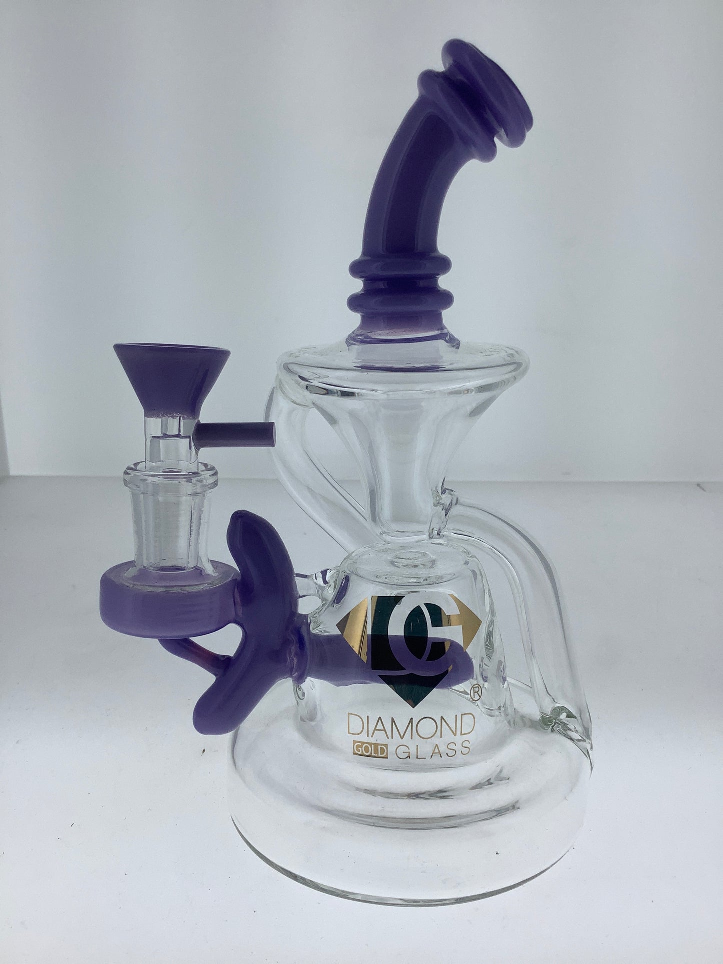 Diamond Glass Rig w/ Color Stem Line Perc