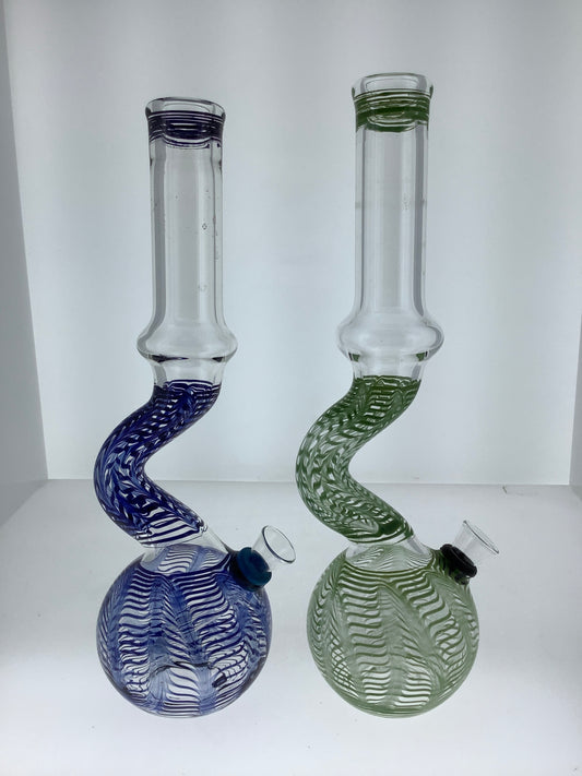 9mm W&R Color Kink Neck Bubble Beaker