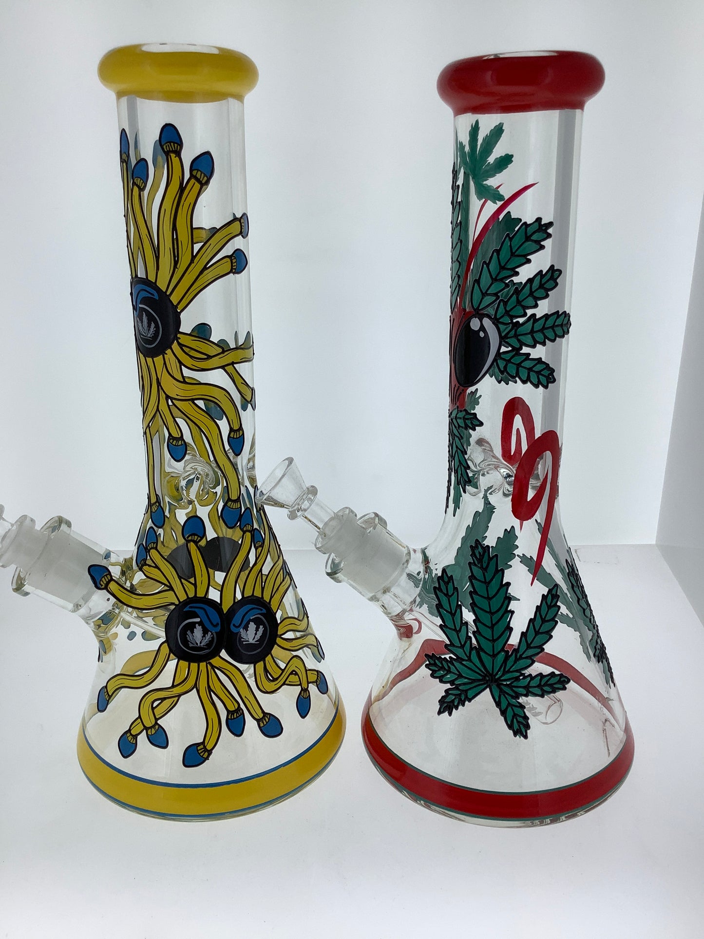 14" Painted Flower Beaker w/ Ice Catch
