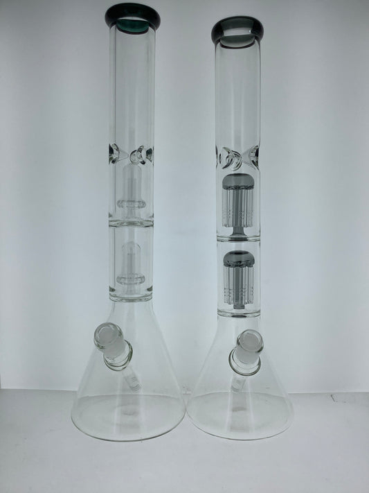 18" Double Perc Beaker w/ Color