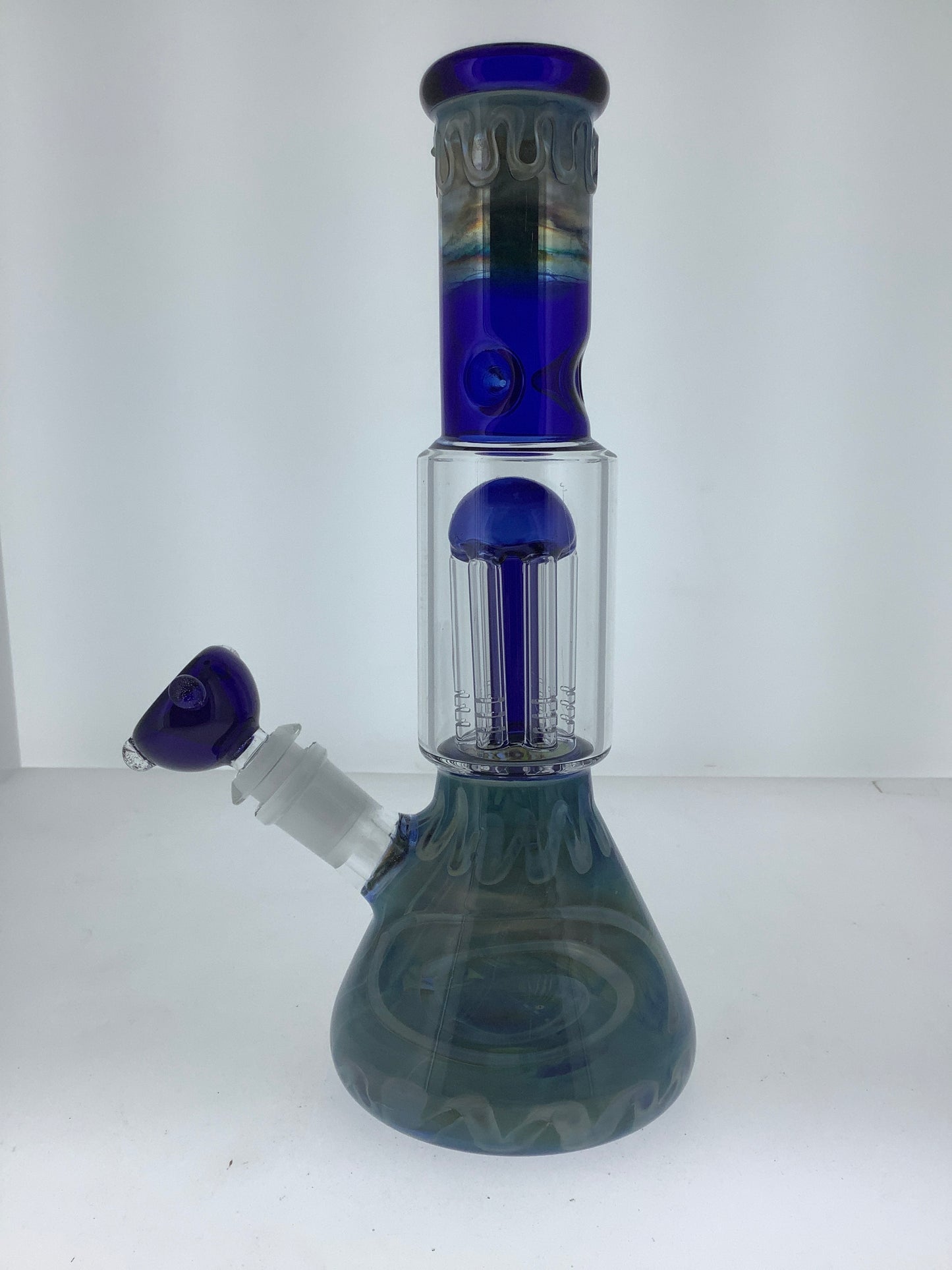 11" Silver Fumed Beaker w/ Tree Arm Perc