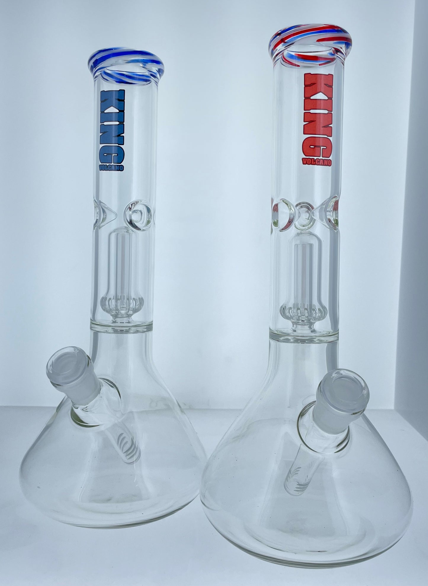 King Volcano 12" Straight Tube w/ Color & Showerhead Perc