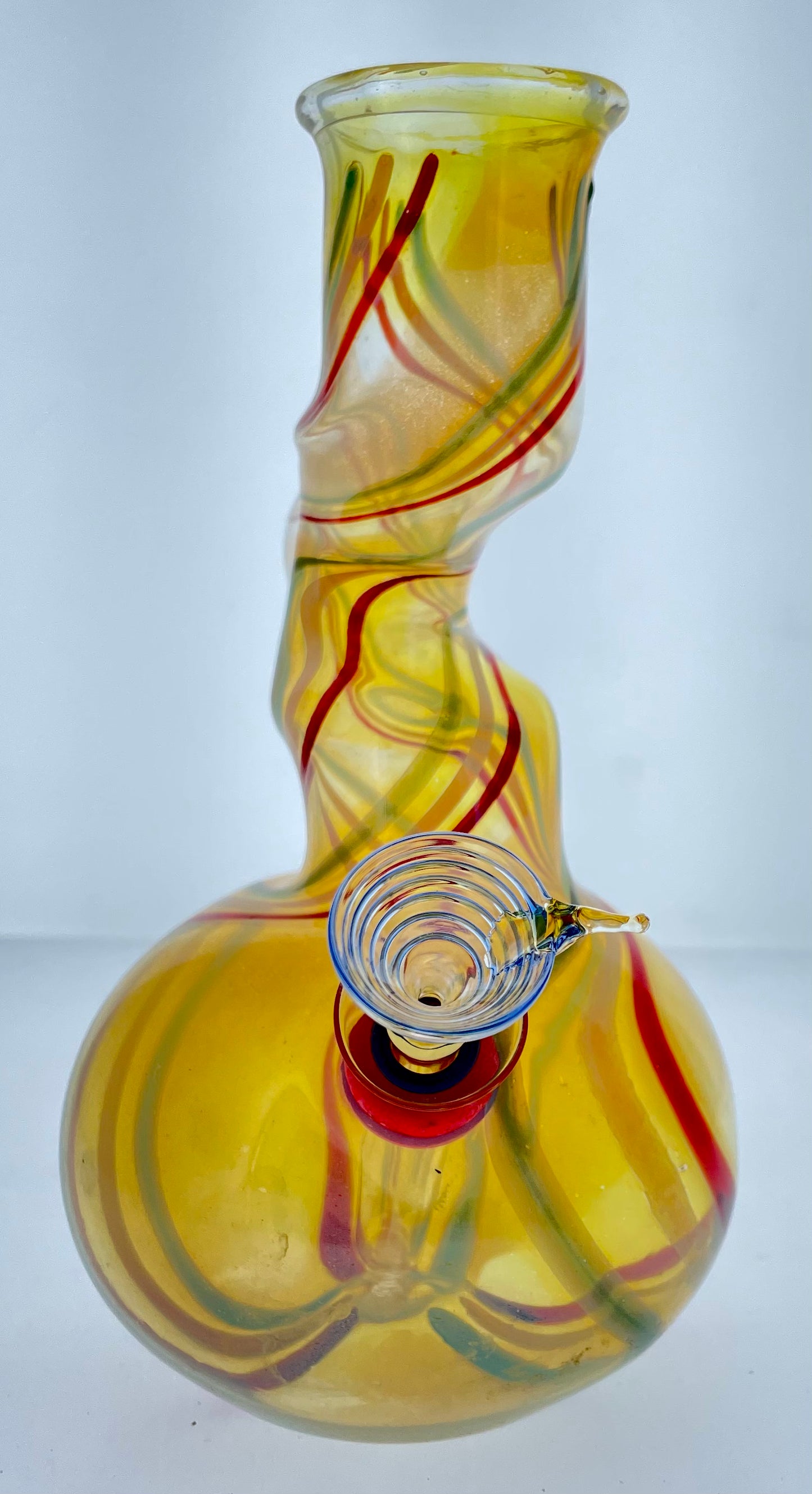 7” Wrap Rake Multicolor Kink Bubble Beaker