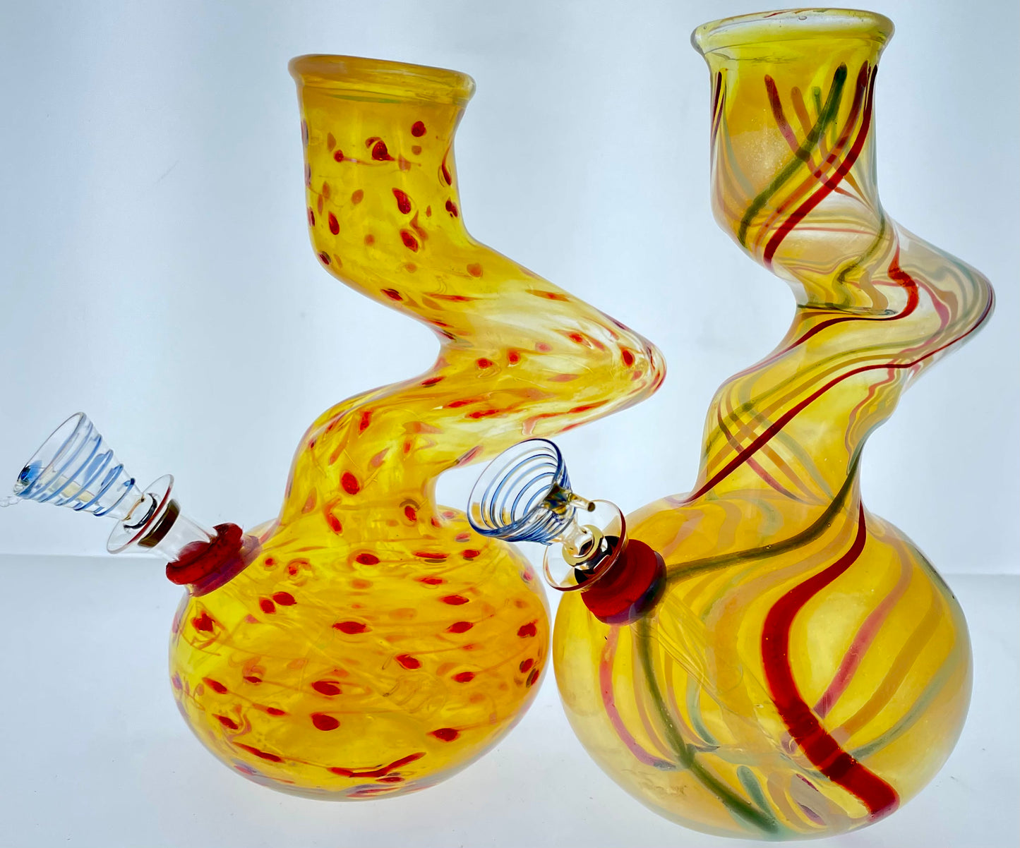 7” Wrap Rake Multicolor Kink Bubble Beaker